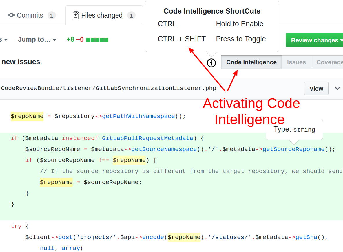 Viewing Code Intelligence